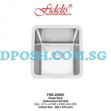 Fidelis-FSD-22003-1.05mm Stainless Steel Undermount Kitchen Sink 