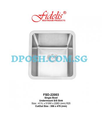 Fidelis-FSD-22003-1.05mm Stainless Steel Undermount Kitchen Sink