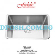 Fidelis-FSD-22005-1.05mm Stainless Steel Undermount Kitchen Sink 