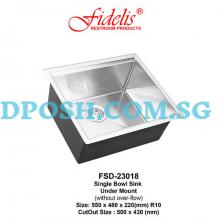 Fidelis-FSD-23018-1.2mm Stainless Steel Undermount Kitchen Sink 