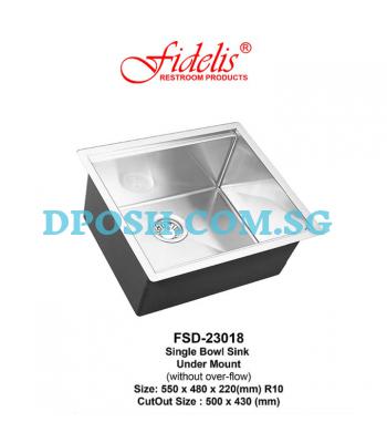 Fidelis-FSD-23018-1.2mm Stainless Steel Undermount Kitchen Sink
