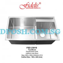 Fidelis-FSD-23019-1.2mm Stainless Steel Insert Kitchen Sink 