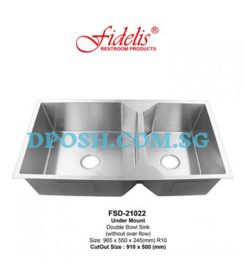 Fidelis-FSD-21022-1.2mm Stainless Steel Undermount Kitchen Sink