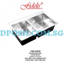 Fidelis-FSD-23016-1.2mm Stainless Steel Undermount Kitchen Sink 