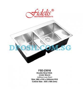 Fidelis-FSD-23016-1.2mm Stainless Steel Undermount Kitchen Sink
