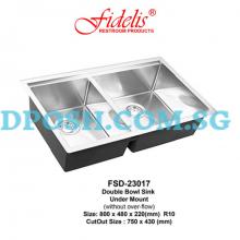 Fidelis-FSD-23017-1.2mm Stainless Steel Undermount Kitchen Sink 