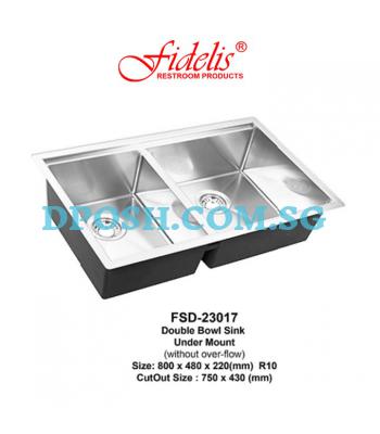 Fidelis-FSD-23017-1.2mm Stainless Steel Undermount Kitchen Sink