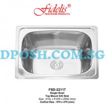 Fidelis-FSD-22117-0.8mm Stainless Steel Insert Kitchen Sink 
