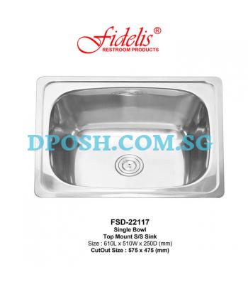 Fidelis-FSD-22117-0.8mm Stainless Steel Insert Kitchen Sink