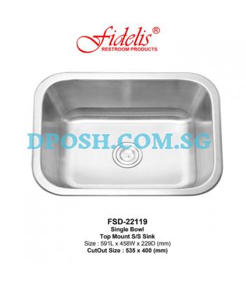 Fidelis-FSD-22119-0.8mm Stainless Steel Insert Kitchen Sink