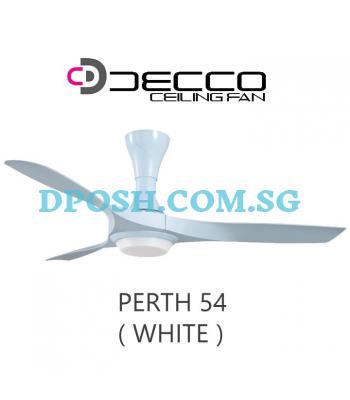 DECCO-Perth-54'' ( WHITE ) Ceiling Fan With Remote Control & 18W RGB
