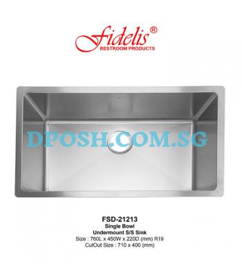 Fidelis-FSD-21213-1.2mm Stainless Steel Undermount Kitchen Sink
