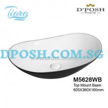 Tiara-M5628-WB-Counter Top Ceramic Basin