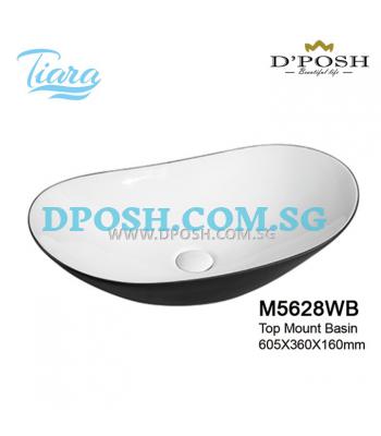 Tiara-M5628-WB-Counter Top Ceramic Basin