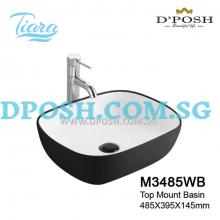 Tiara-M3485-WB-Counter Top Ceramic Basin