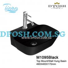 Tiara-M1095-Black-Counter Top/Wall Mounted  Ceramic Basin