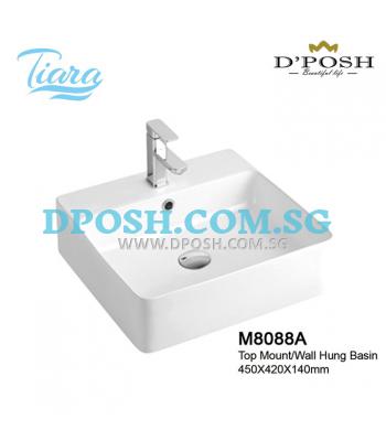 Tiara-M8088A-Counter Top/Wall Mounted  Ceramic Basin