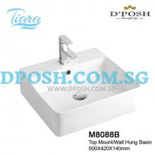 Tiara-M8088B-Counter Top/Wall Mounted  Ceramic Basin