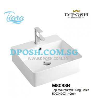 Tiara-M8088B-Counter Top/Wall Mounted  Ceramic Basin