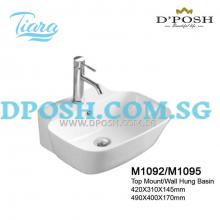 Tiara-M1095-Counter Top/Wall Mounted  Ceramic Basin