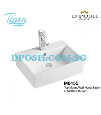 Tiara-M8455-Counter Top/Wall Mounted  Ceramic Basin
