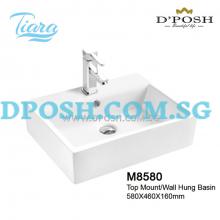 Tiara-M8580-Counter Top/Wall Mounted  Ceramic Basin
