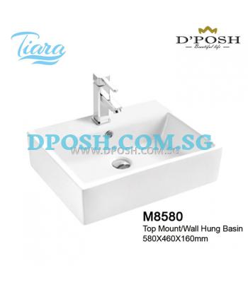 Tiara-M8580-Counter Top/Wall Mounted  Ceramic Basin
