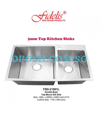 Fidelis-FSD-21501L-Stainless Steel Insert Kitchen Sink
