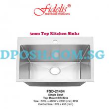 Fidelis-FSD-21404-Stainless Steel Insert Kitchen Sink 