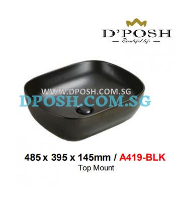 Baron-A419-BLK-( Matt Black ) Counter Top Ceramic Basin