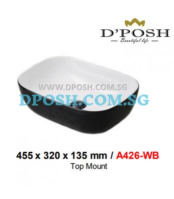 Baron-A426-WB-( White/Black ) Counter Top Ceramic Basin