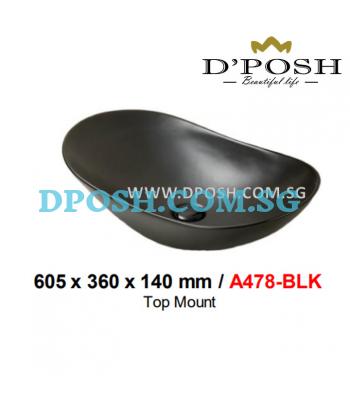 Baron-A478-BLK-( Matt Black ) Counter Top Ceramic Basin