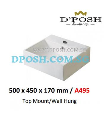 Baron-A495-Counter Top/Wall Mounted  Ceramic Basin