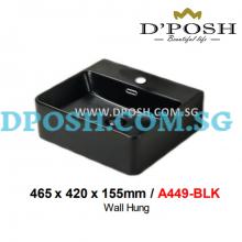 Baron-A449-BLK-( Matt Black ) Counter Top/Wall Mounted  Ceramic Basin