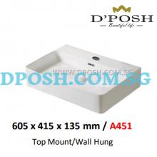 Baron-A451-Counter Top/Wall Mounted  Ceramic Basin