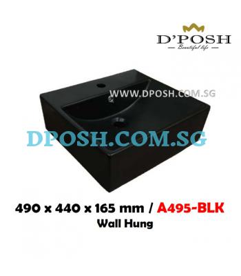 Baron-A495-BLK-( Matt Black ) Counter Top/Wall Mounted  Ceramic Basin