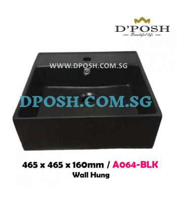 Baron-A064-BLK-( Matt Black ) Counter Top/Wall Mounted  Ceramic Basin