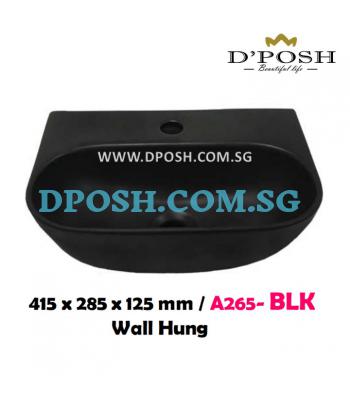 Baron-A265-BLK-( Matt Black ) Wall Mounted Ceramic Basin