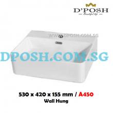 Baron-A450-Counter Top/Wall Mounted  Ceramic Basin