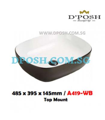 Baron-A419-WB-( White/Black ) Counter Top Ceramic Basin