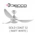 DECCO-Gold Coast 52'' ( MATT WHITE ) Ceiling Fan With Remote Control & 20W RGB