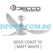 DECCO-Gold Coast 52'' ( MATT WHITE ) Ceiling Fan With Remote Control & 20W RGB