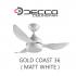 DECCO-Gold Coast 36'' ( MATT WHITE ) Ceiling Fan With Remote Control & 20W RGB