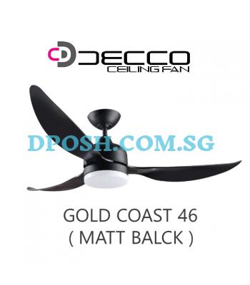 DECCO-Gold Coast 46'' ( MATT BLACK ) Ceiling Fan With Remote Control & 20W RGB