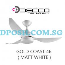 DECCO-Gold Coast 46'' ( MATT WHITE ) Ceiling Fan With Remote Control & 20W RGB