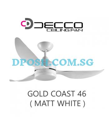 DECCO-Gold Coast 46'' ( MATT WHITE ) Ceiling Fan With Remote Control & 20W RGB