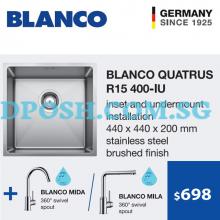 BLANCO Quatrus R15 400-IU + BLANCO MILA L-SPOUT Sink Mixer Tap