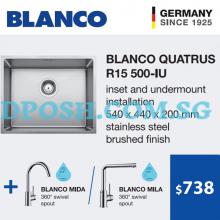 BLANCO Quatrus R15 500-IU + BLANCO MILA L-SPOUT Sink Mixer Tap