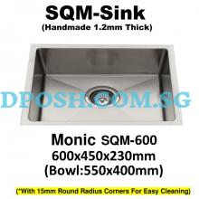 Monic-SQM-600-1.2mm Handmade Stainless Steel Undermount Kitchen Sink 