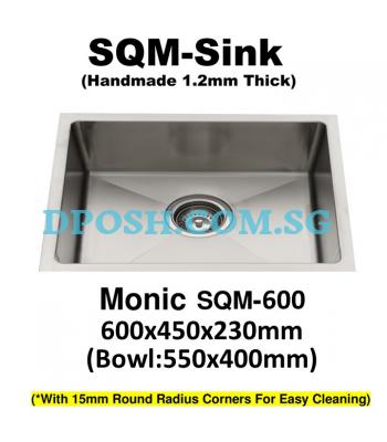 Monic-SQM-600-1.2mm Handmade Stainless Steel Undermount Kitchen Sink